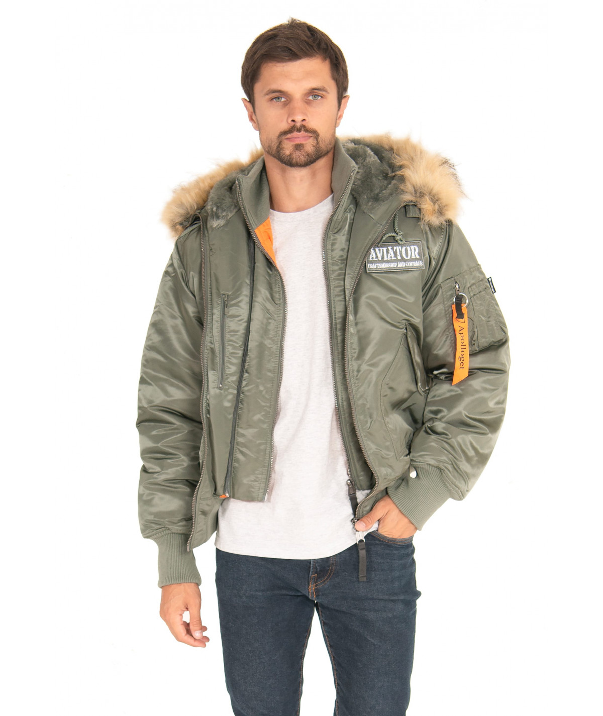 картинка Apolloget AVIATOR HD Olive/Orange от магазинаАполлогет